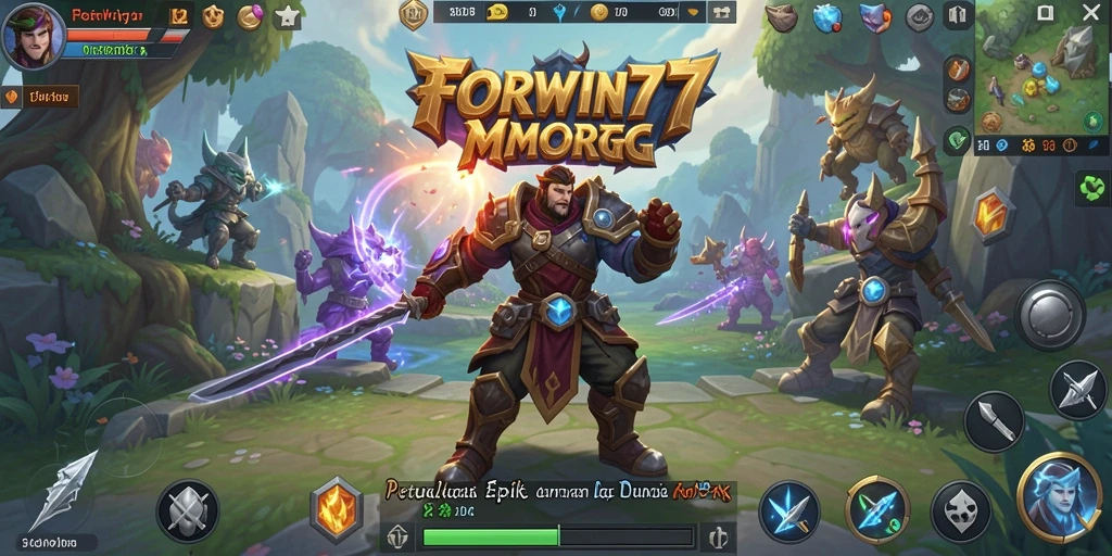 Gameplay mendebarkan di dunia fantasi MMORPG FORWIN77.