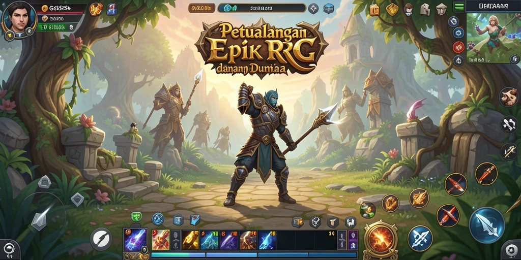 Tangkapan layar menunjukkan petualangan seru dalam dunia RPG G668.