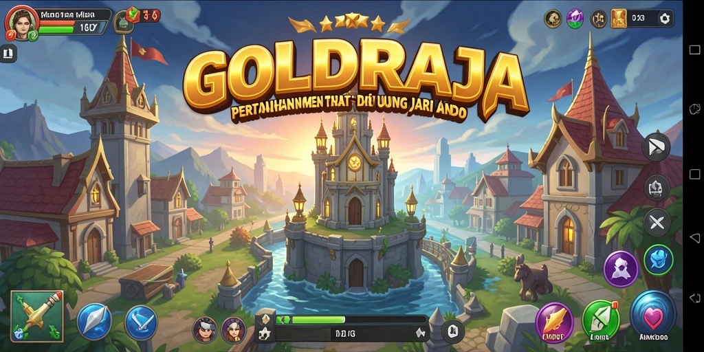 Tampilan gameplay menegangkan dan penuh strategi dalam GOLDRAJA.