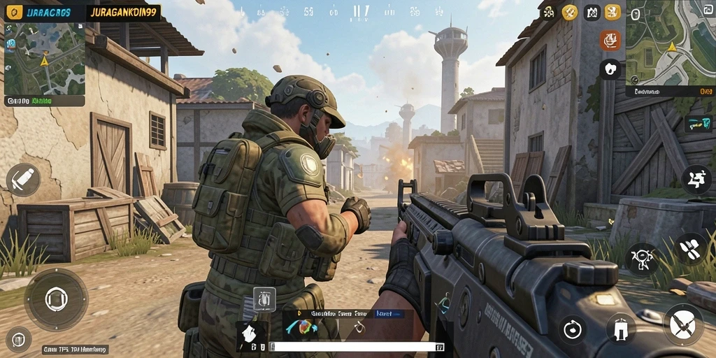 Tangkapan layar gameplay JURAGANKOIN99 yang mendebarkan di tengah pertempuran.