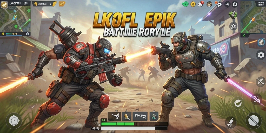 Gameplay LKOPEN yang seru dalam pertarungan Battle Royale.