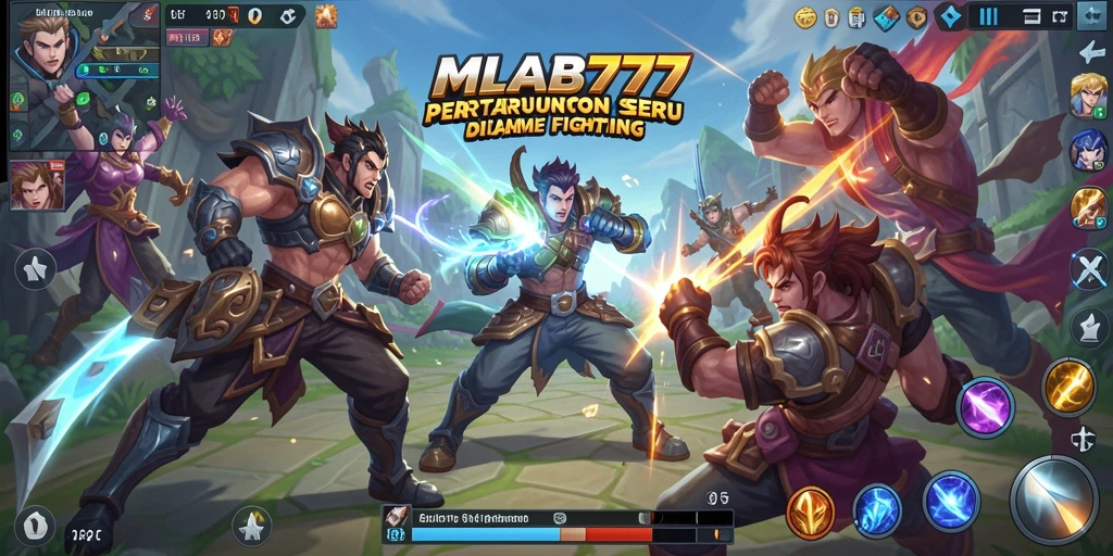Tampilan pertarungan seru dalam gameplay MLBB777.